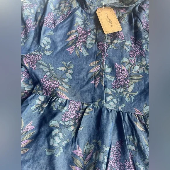 NATURAL LIFE Blue and Purple Midi Dress - Picture 3 of 5